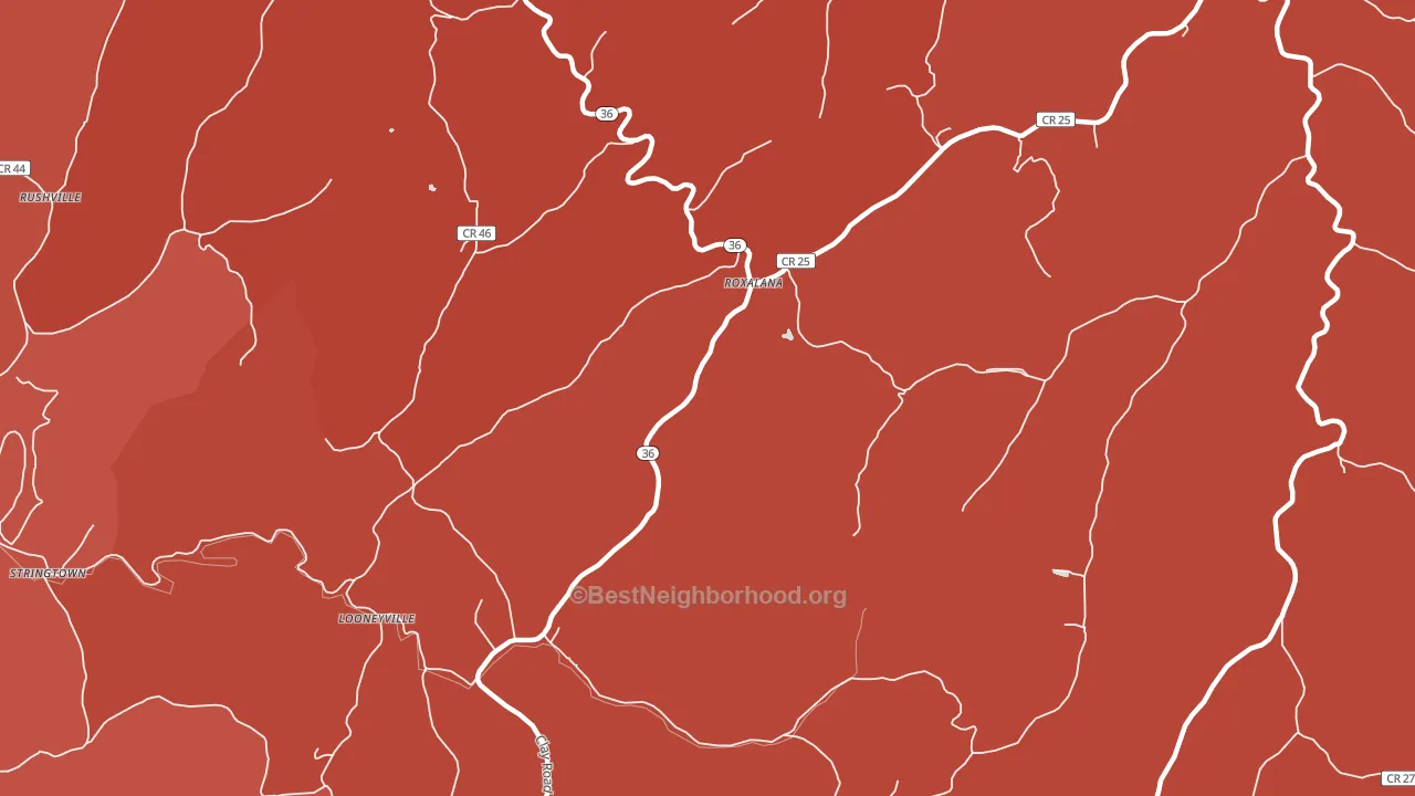Roxalana, WV block-group political-lean map