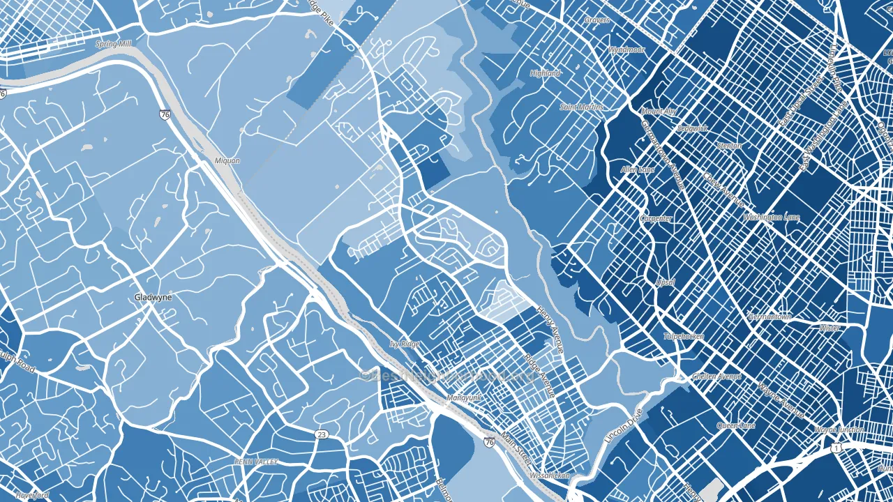 Roxborough, Philadelphia, PA block-group political-lean map