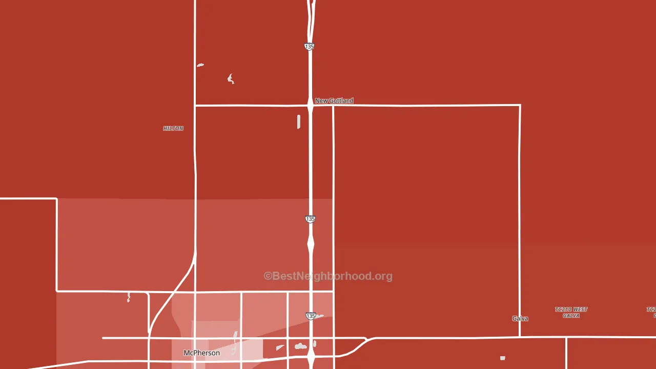 Roxbury, KS block-group political-lean map