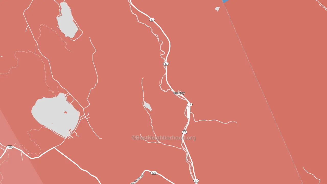 Roxbury, ME block-group political-lean map