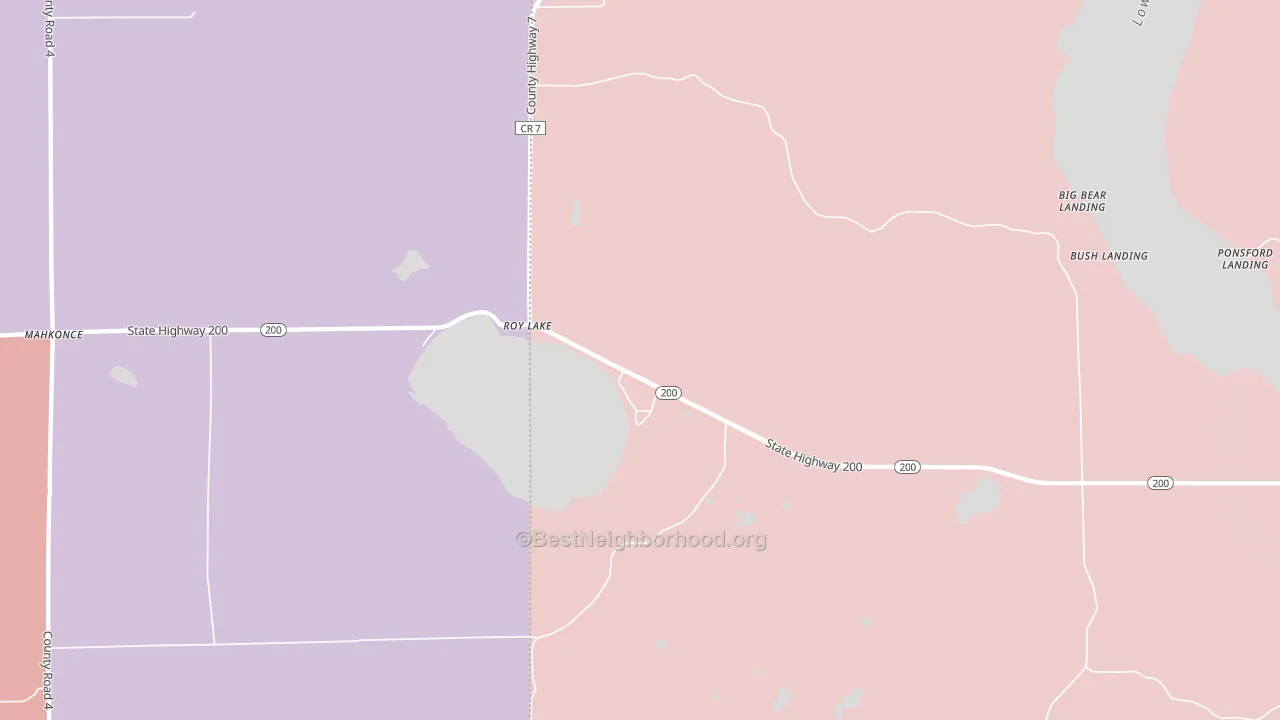 Roy Lake, MN block-group political-lean map