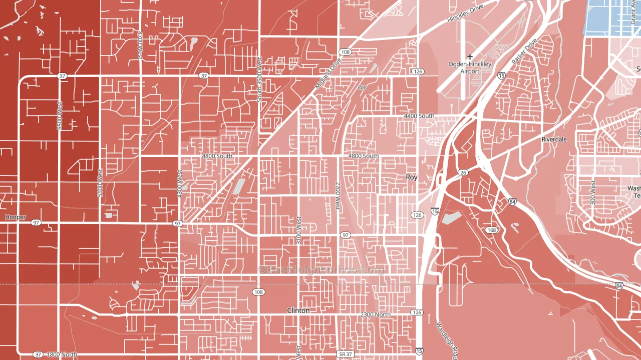 Roy, UT block-group political-lean map