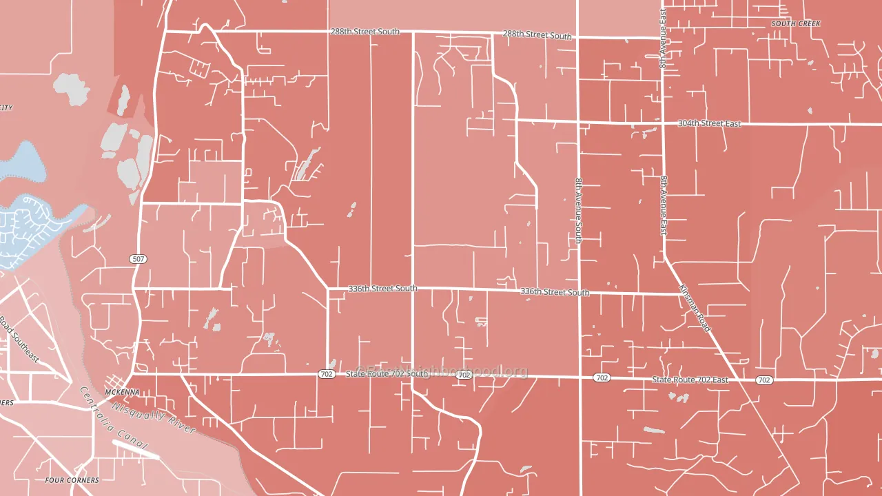 Roy, WA block-group political-lean map