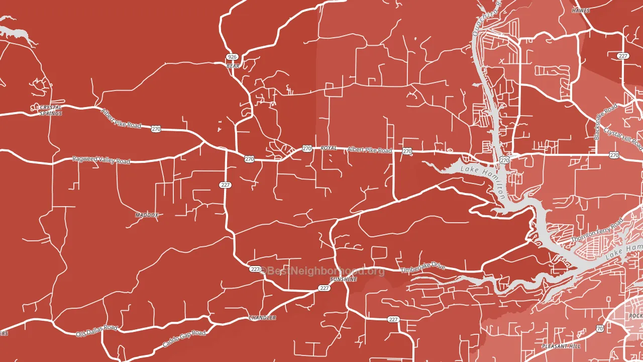 Royal, AR block-group political-lean map