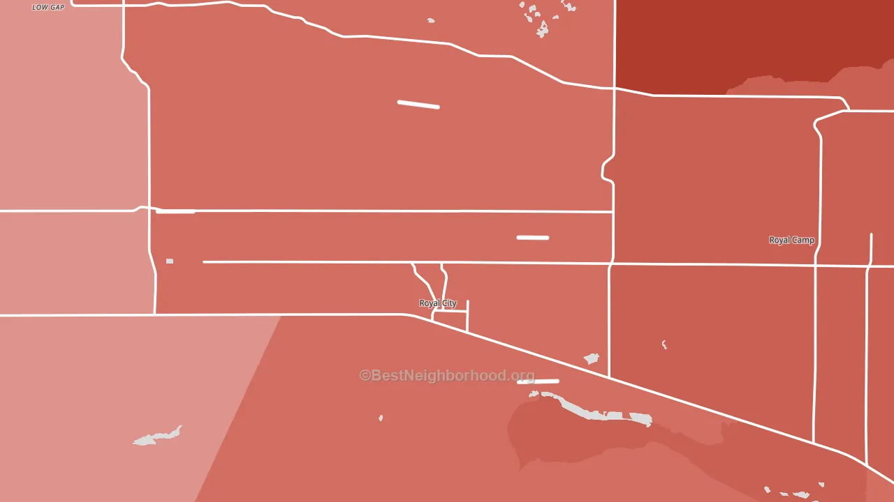 Royal City, WA block-group political-lean map