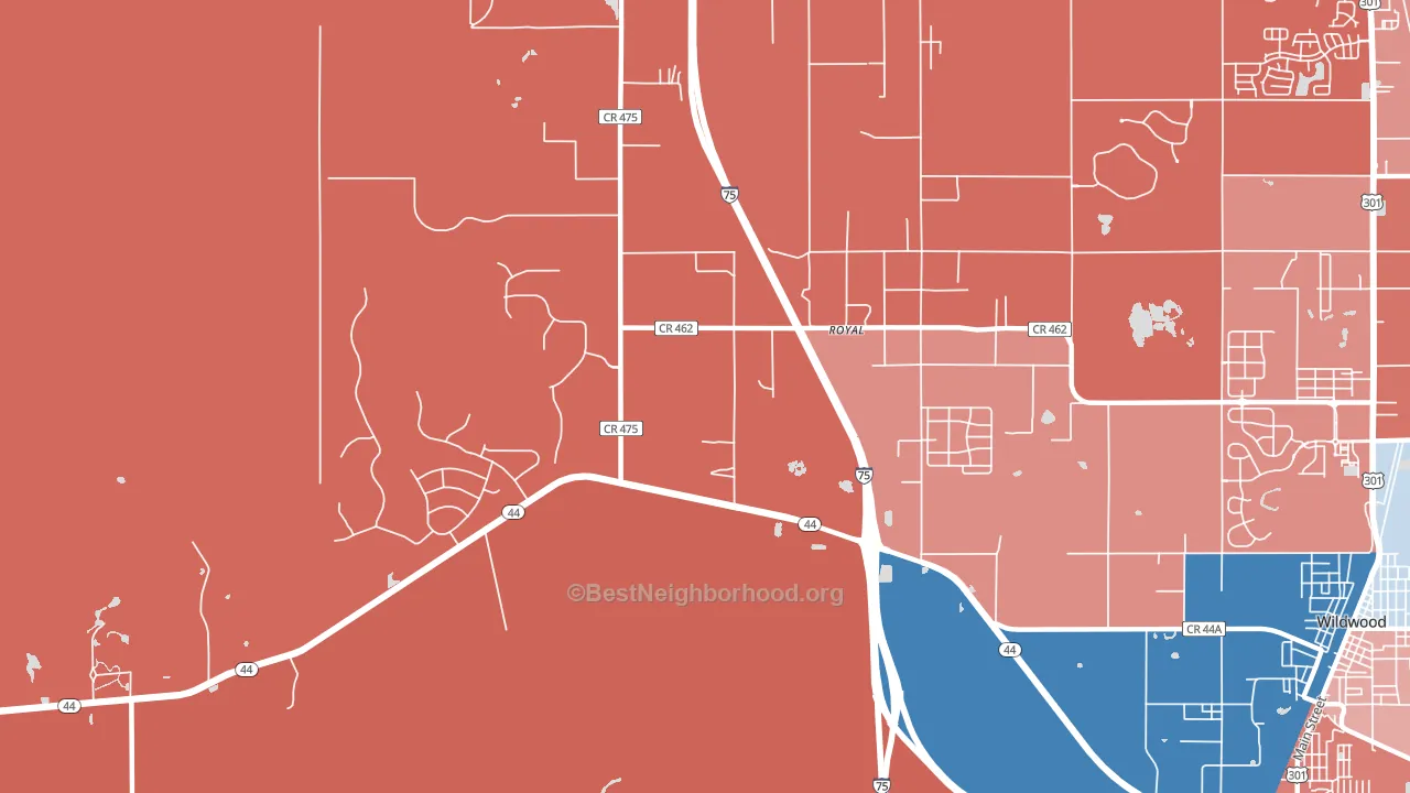 Royal, FL block-group political-lean map