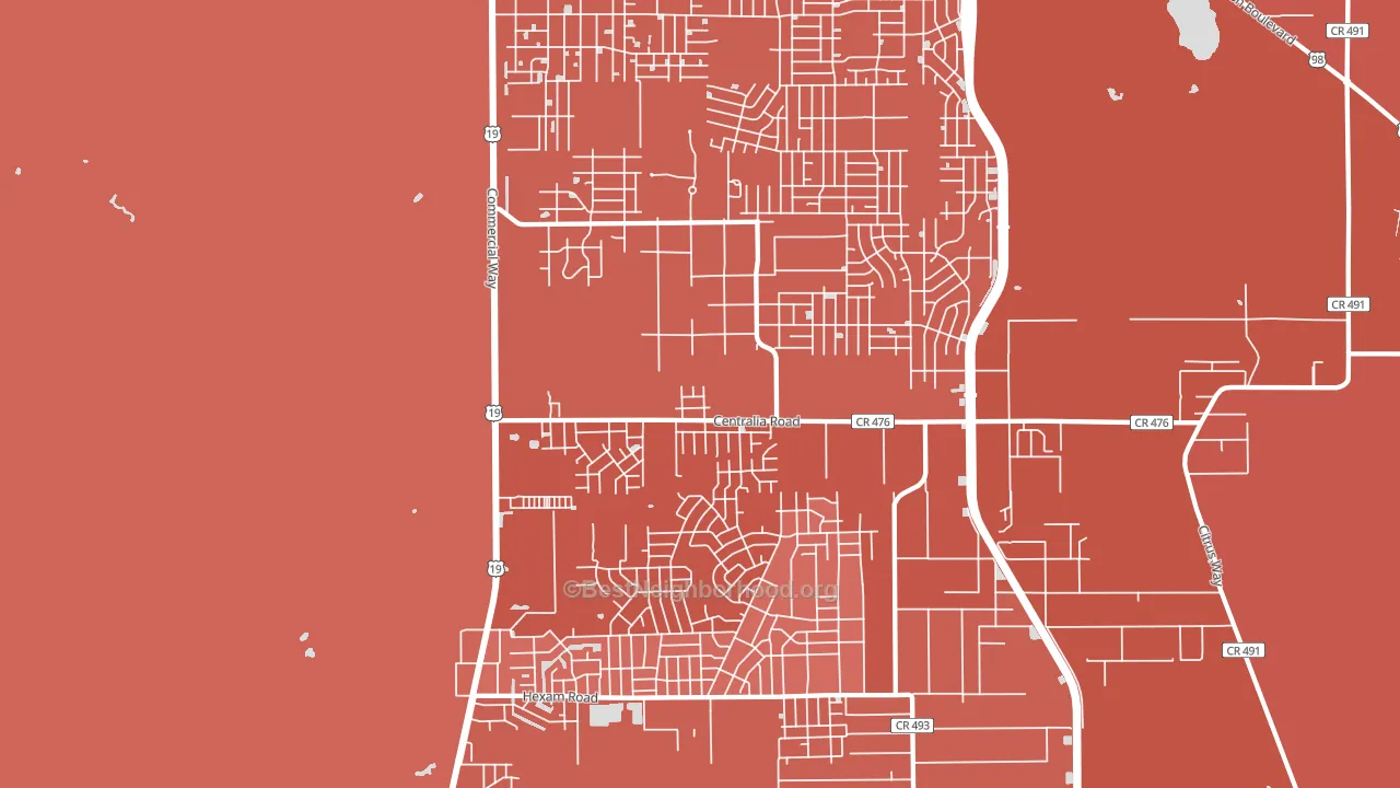 Royal Highlands, Brooksville, FL block-group political-lean map