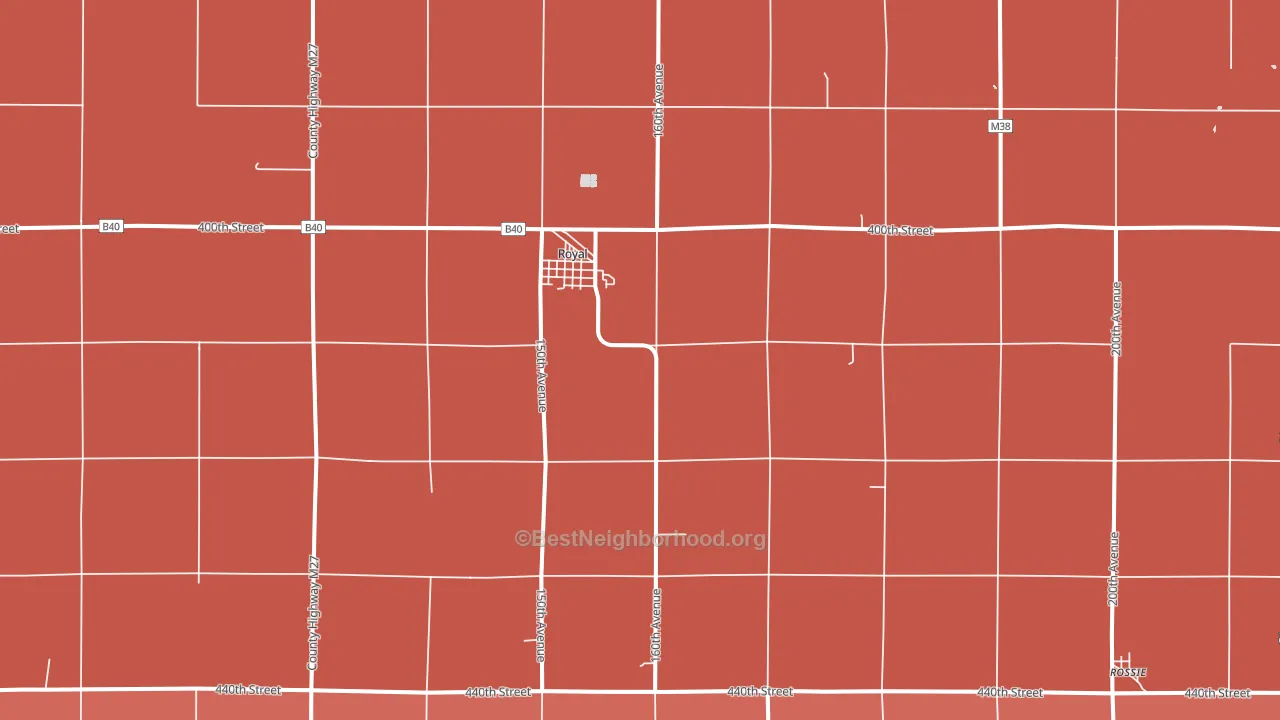 Royal, IA block-group political-lean map