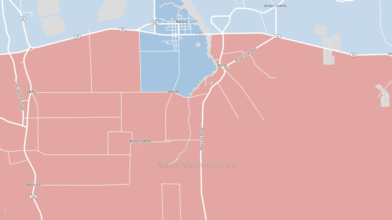 Royal, NC block-group political-lean map