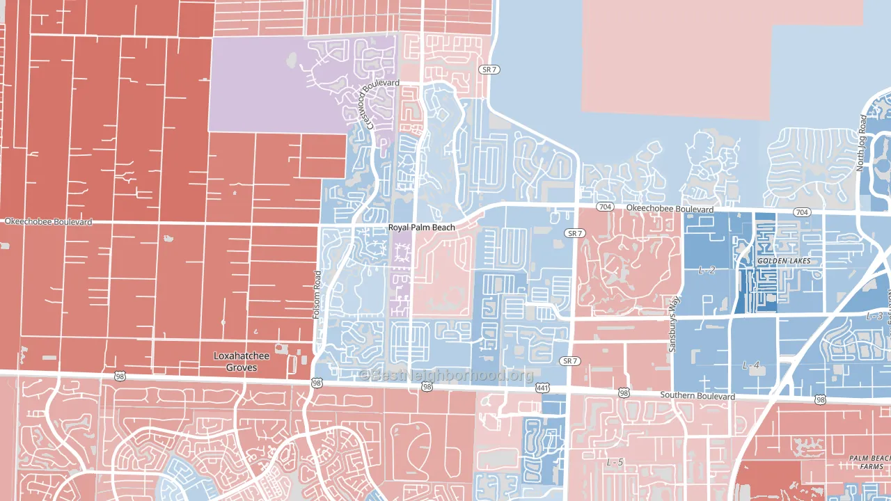 Royal Palm Beach, FL block-group political-lean map