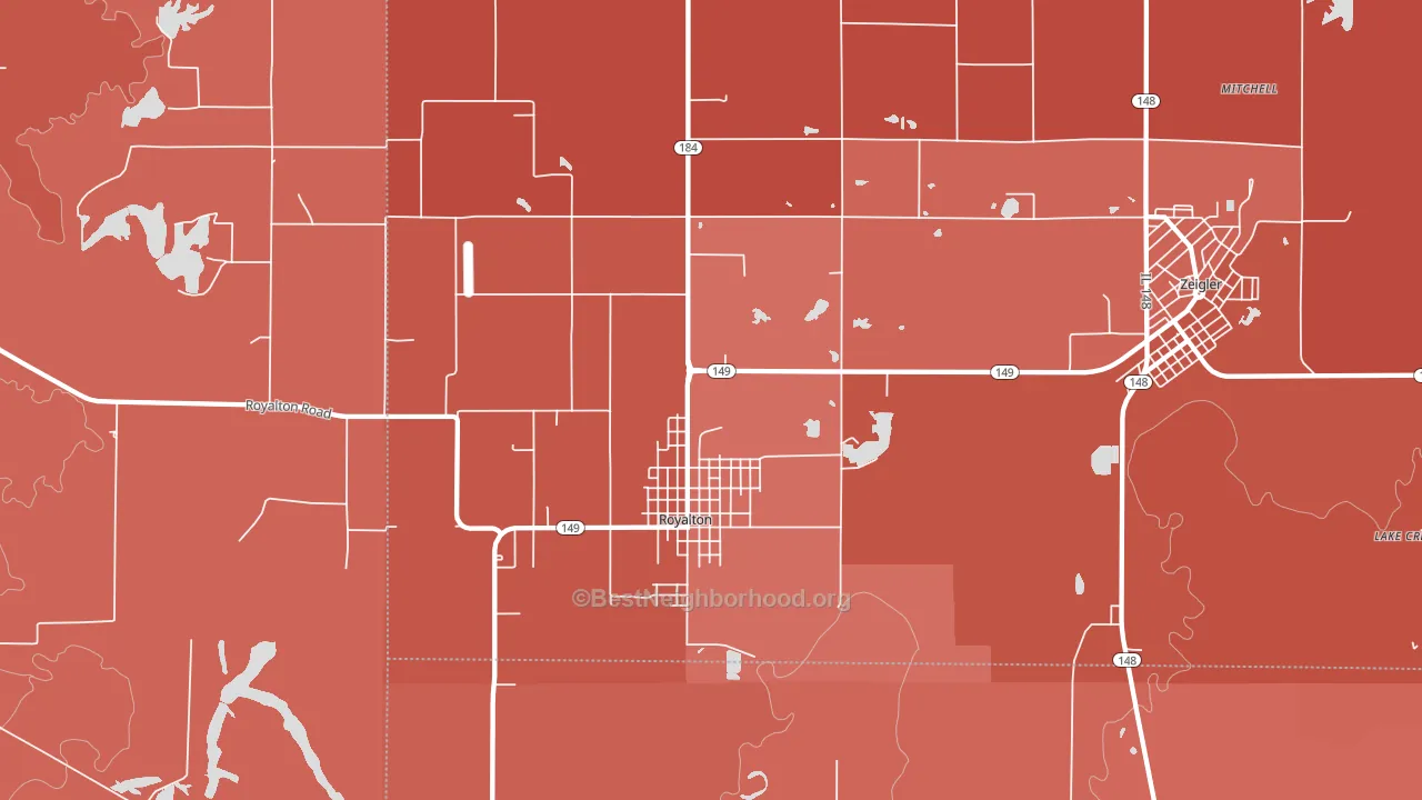 Royalton, IL block-group political-lean map