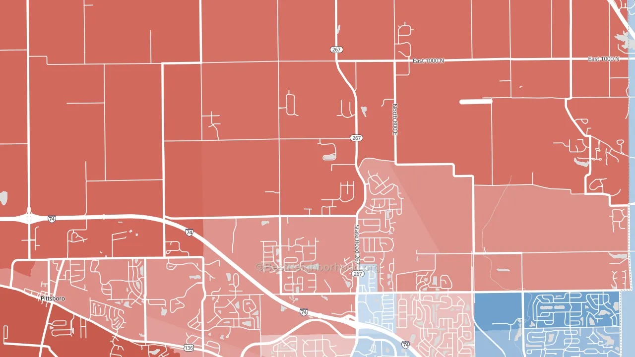 Royalton, IN block-group political-lean map