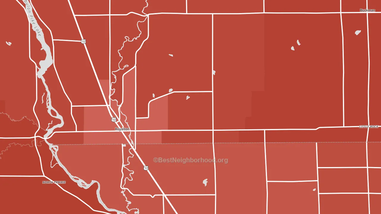 Royalton, MN block-group political-lean map