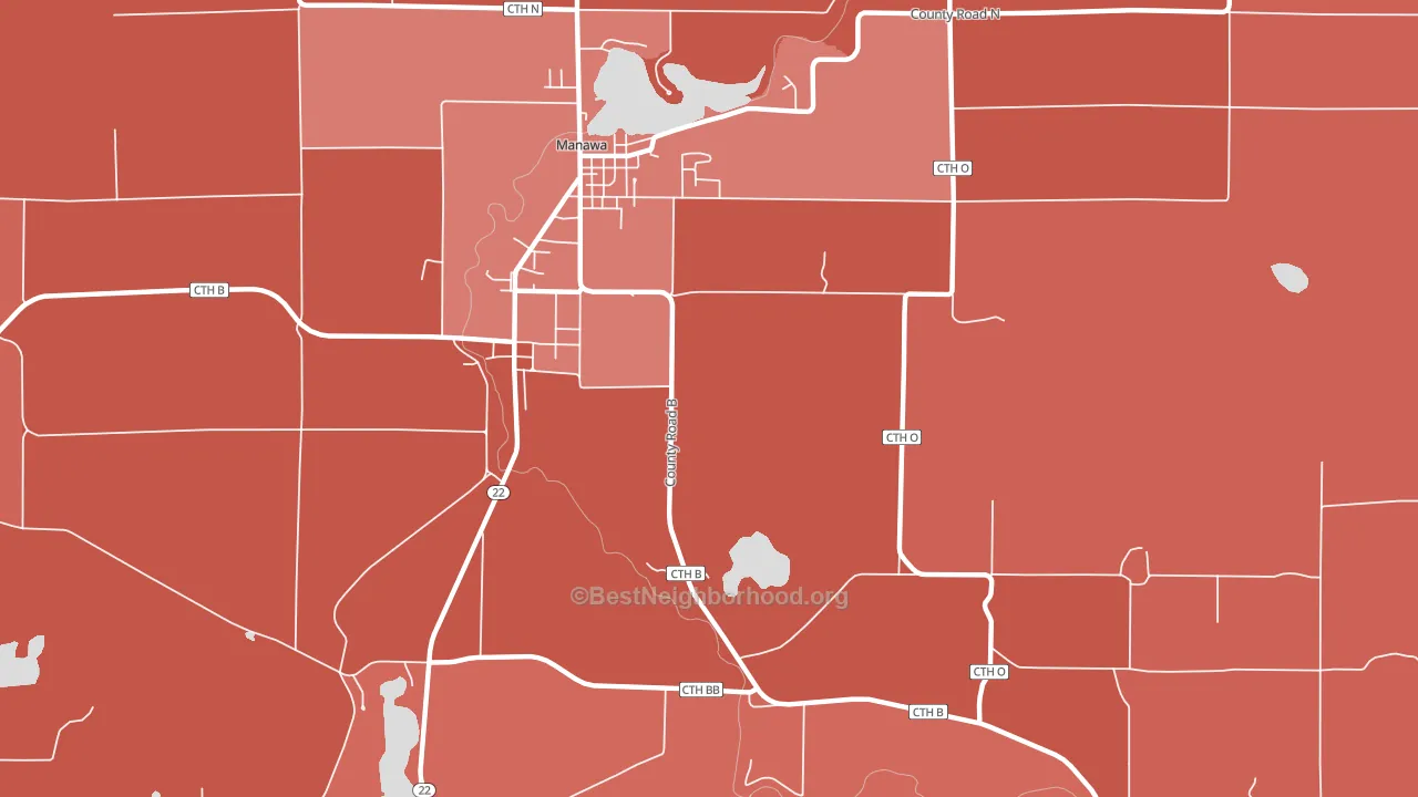 Royalton, WI block-group political-lean map