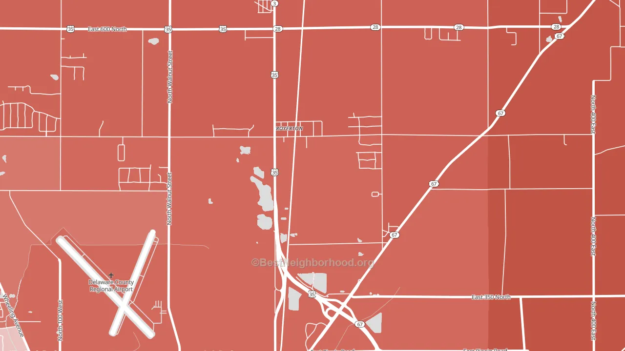 Royerton, IN block-group political-lean map
