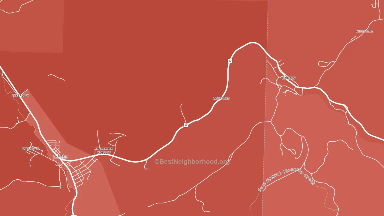 Roystone, PA block-group political-lean map