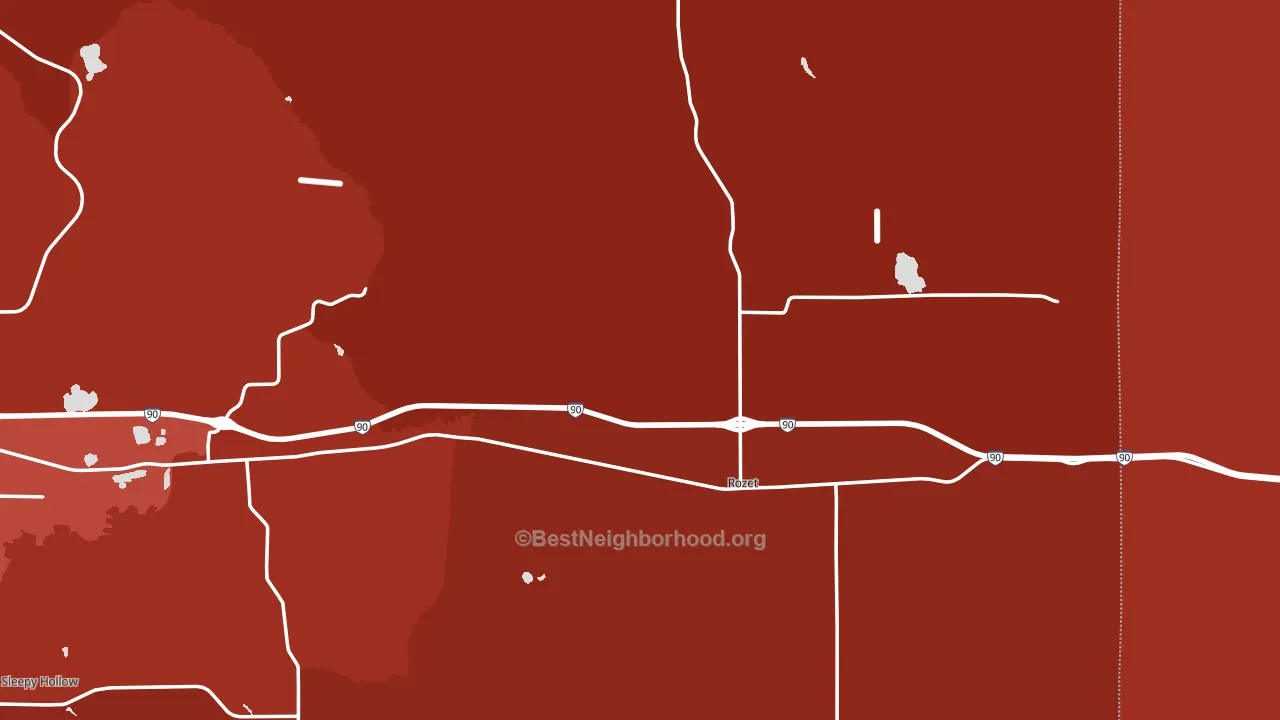 Rozet, WY block-group political-lean map