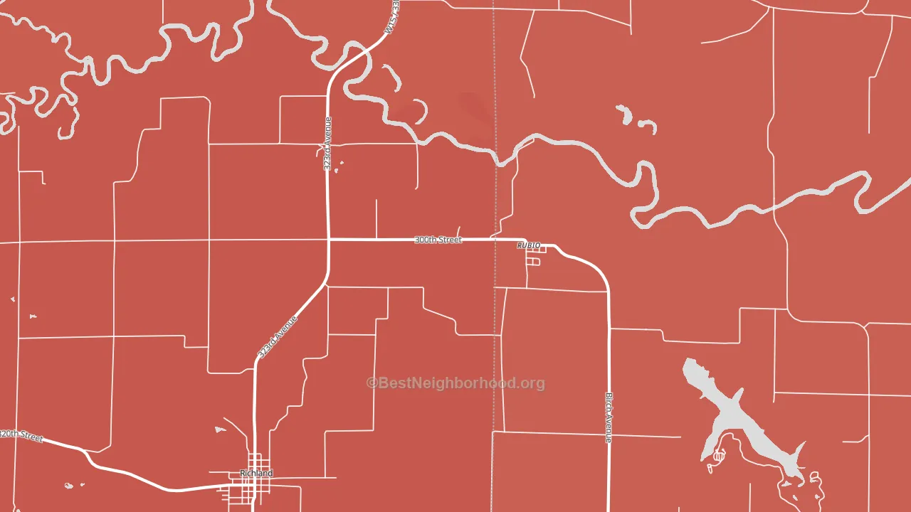Rubio, IA block-group political-lean map