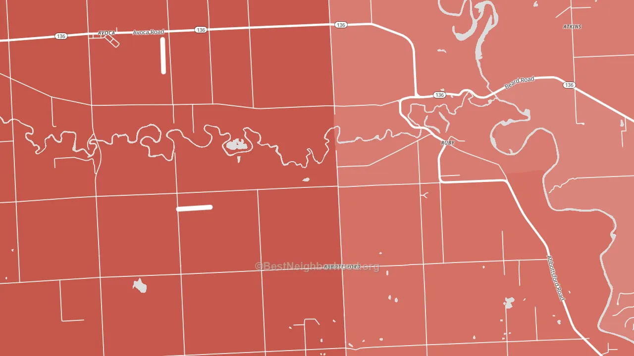 Ruby, MI block-group political-lean map
