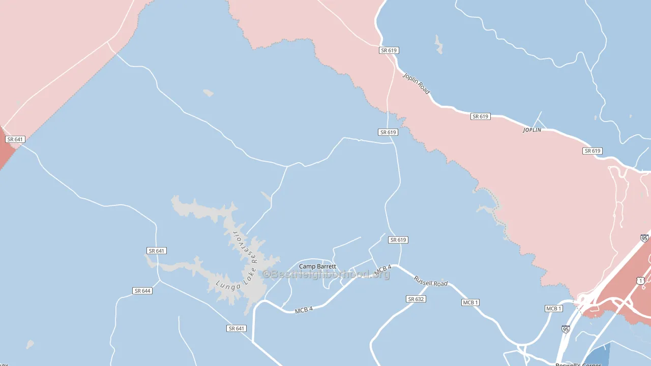 Ruby, VA block-group political-lean map
