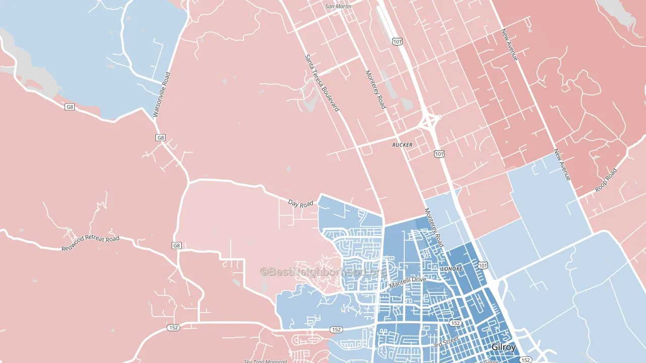 Rucker, CA block-group political-lean map