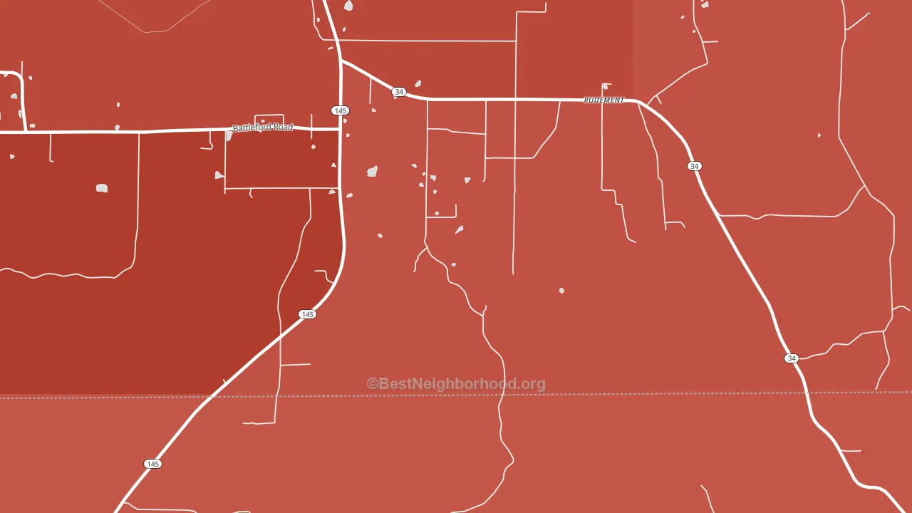 Rudement, IL block-group political-lean map