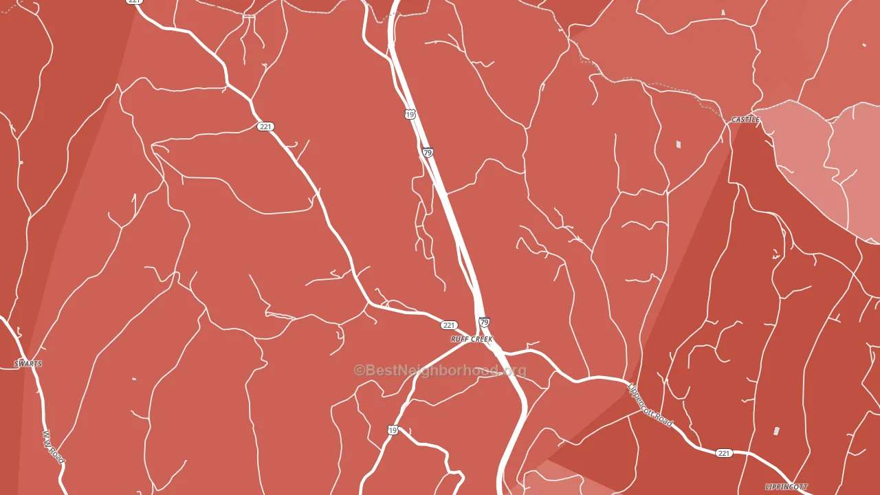 Ruff Creek, PA block-group political-lean map