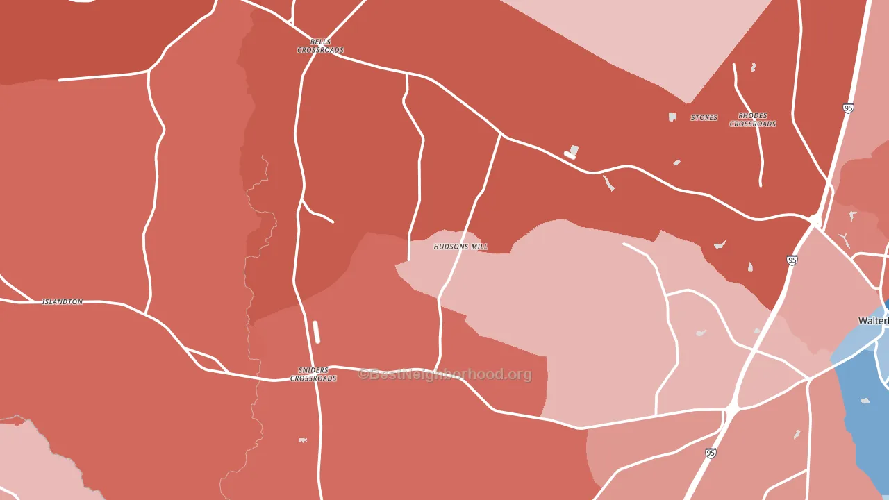Ruffin, SC block-group political-lean map