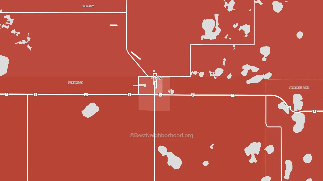 Rugby, ND block-group political-lean map