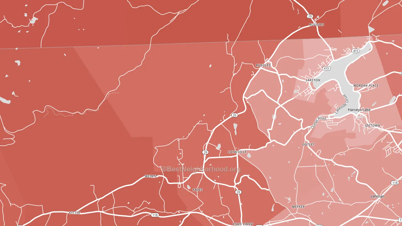 Ruggles, PA block-group political-lean map