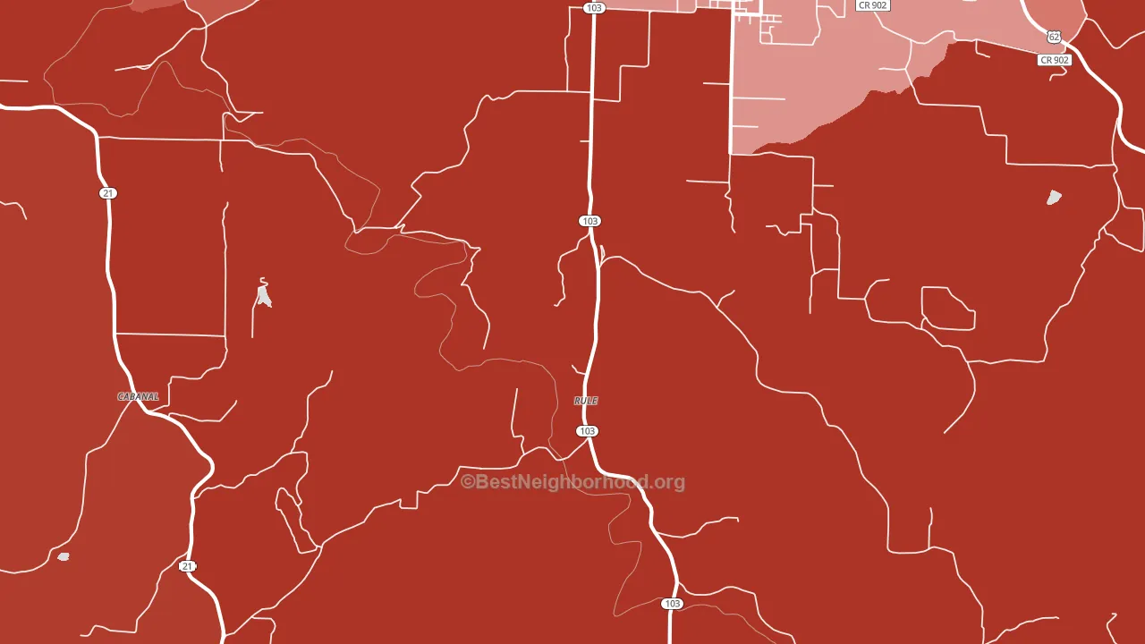 Rule, AR block-group political-lean map