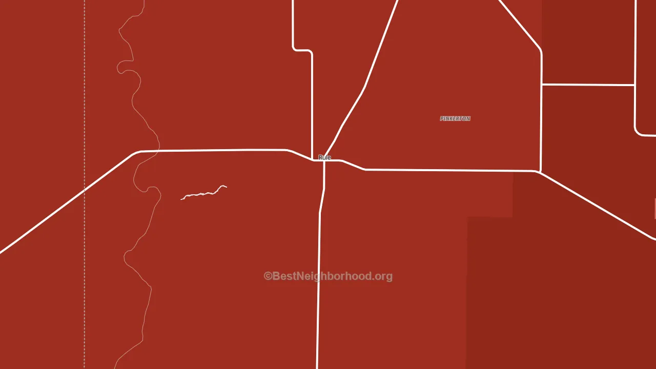 Rule, TX block-group political-lean map