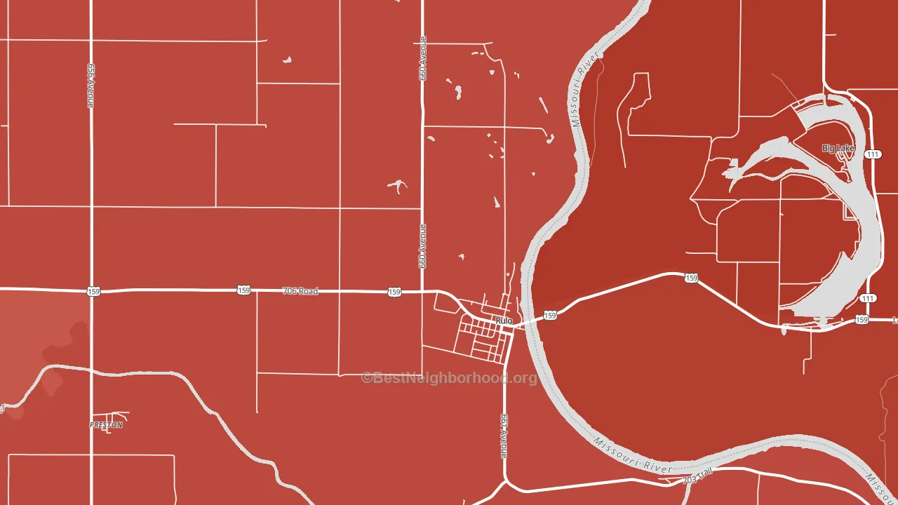 Rulo, NE block-group political-lean map
