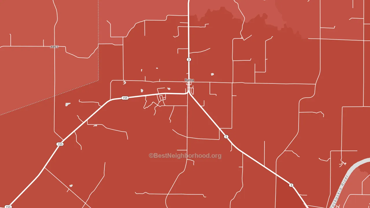 Ruma, IL block-group political-lean map