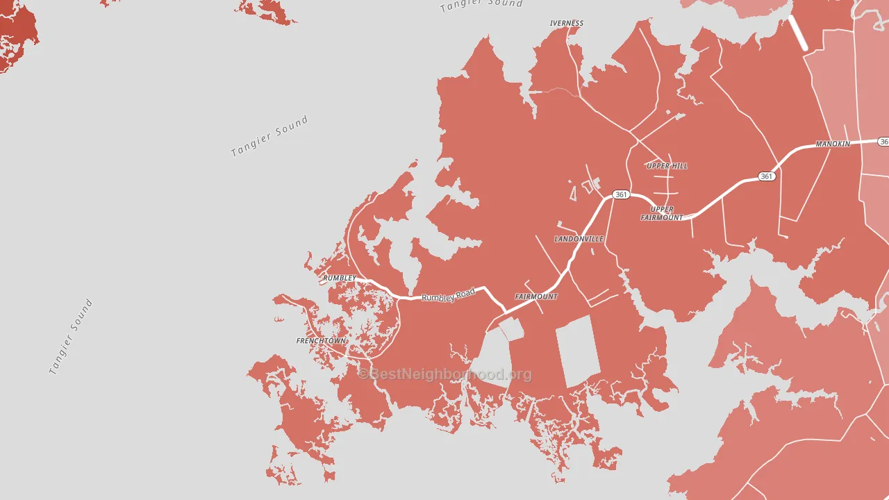 Rumbley, MD block-group political-lean map