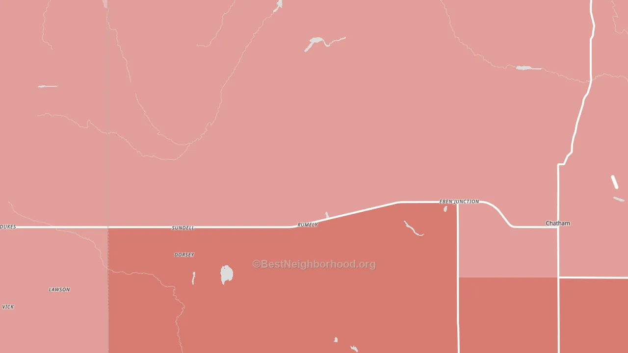 Rumely, MI block-group political-lean map