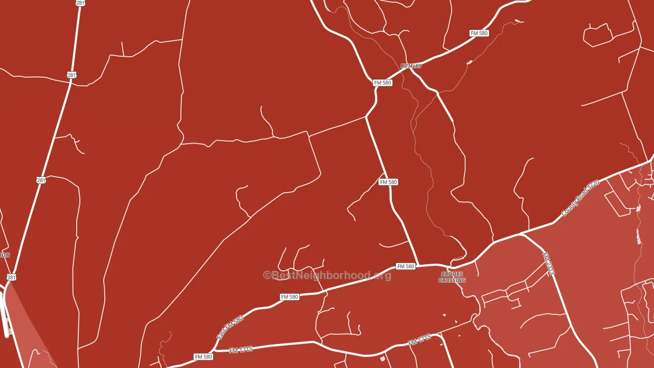 Rumley, TX block-group political-lean map