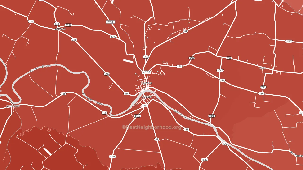 Rumsey, KY block-group political-lean map