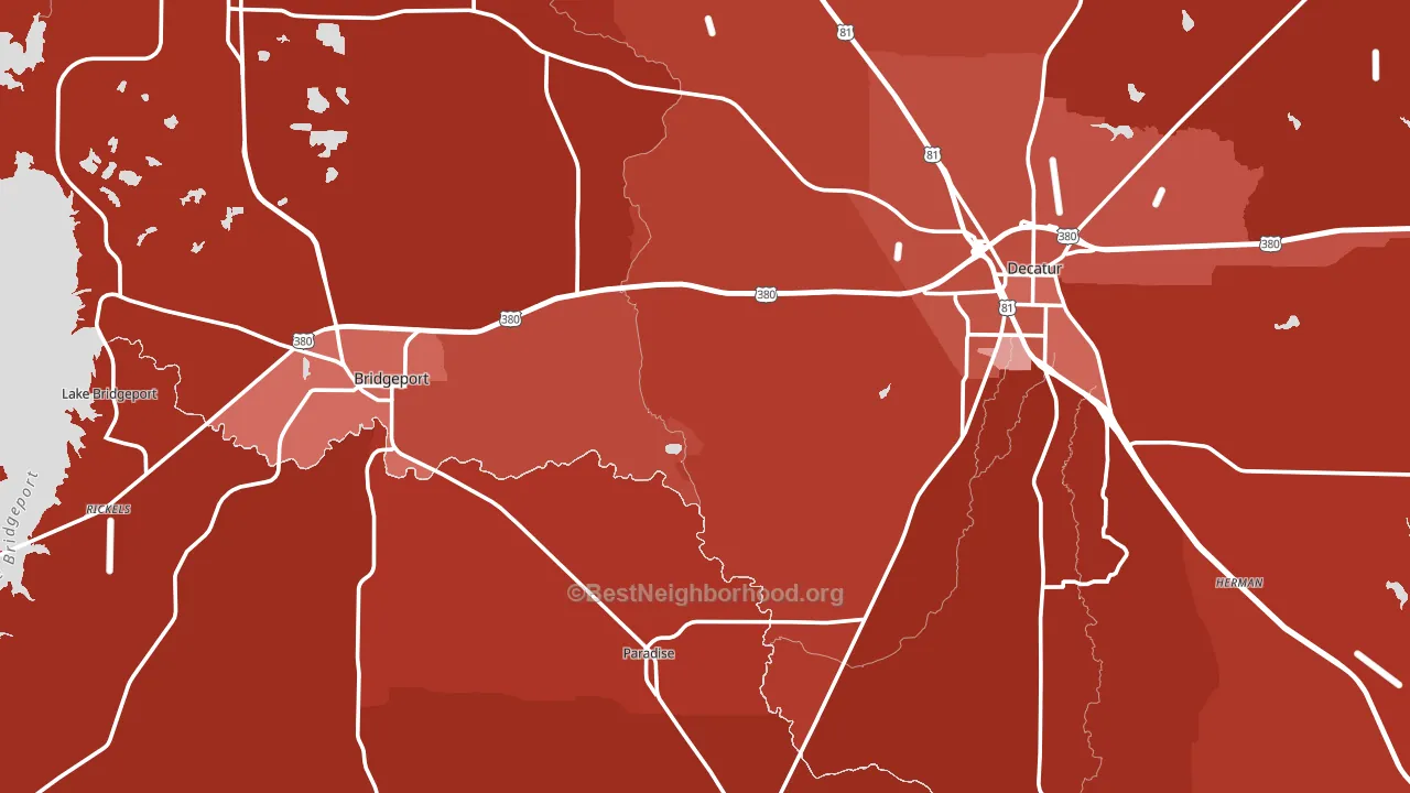 Runaway Bay, TX block-group political-lean map