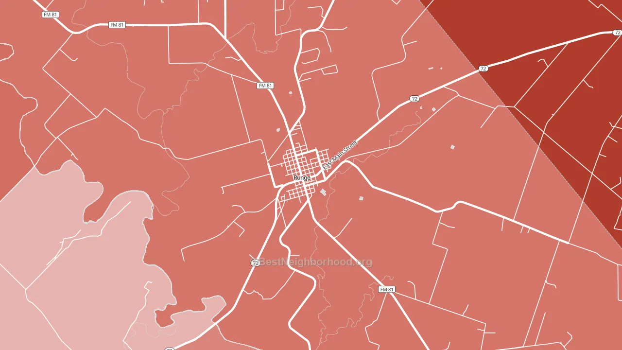 Runge, TX block-group political-lean map