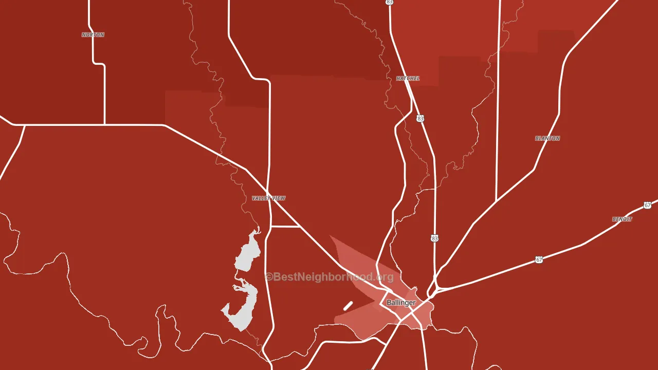 Runnels County, TX block-group political-lean map
