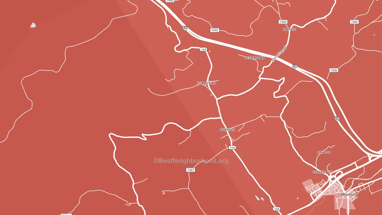 Runville, PA block-group political-lean map