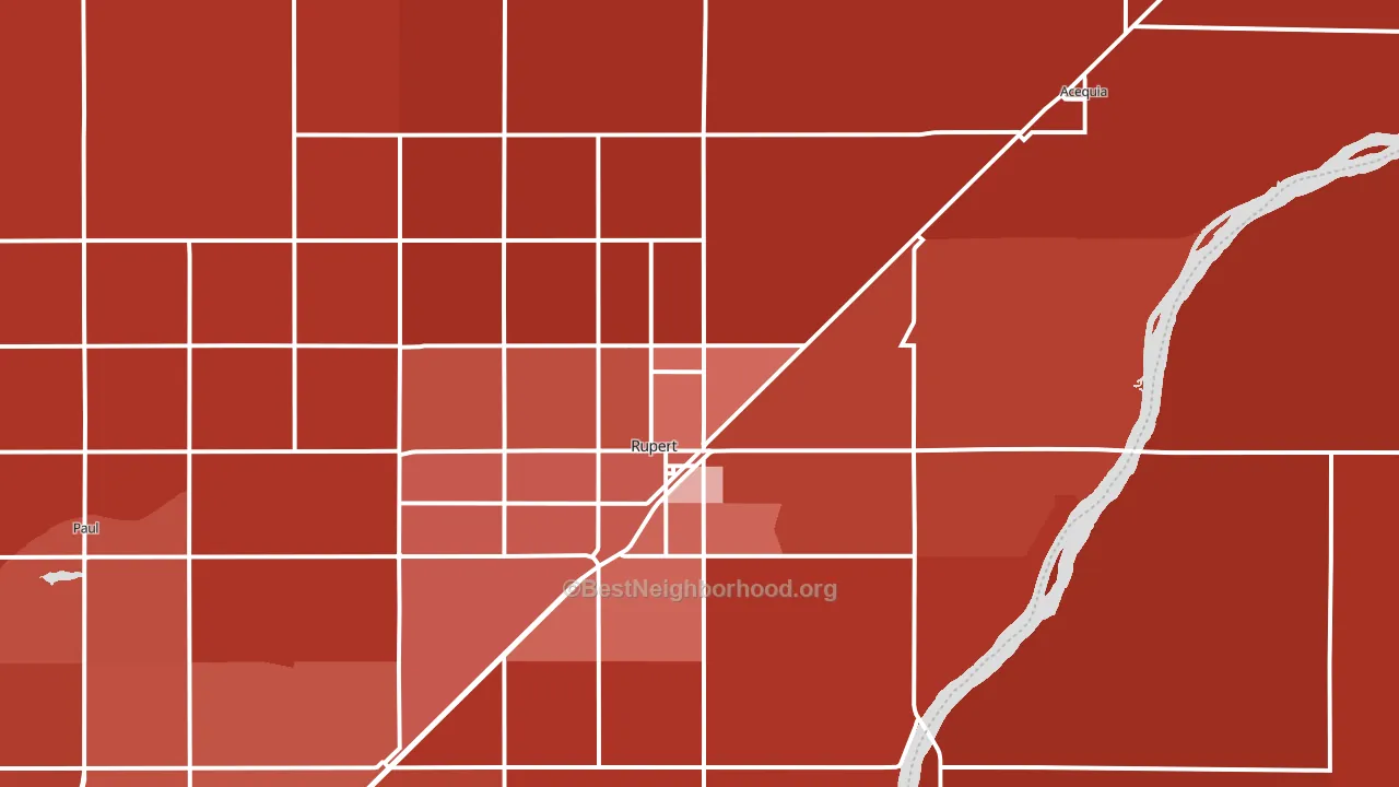 Rupert, ID block-group political-lean map