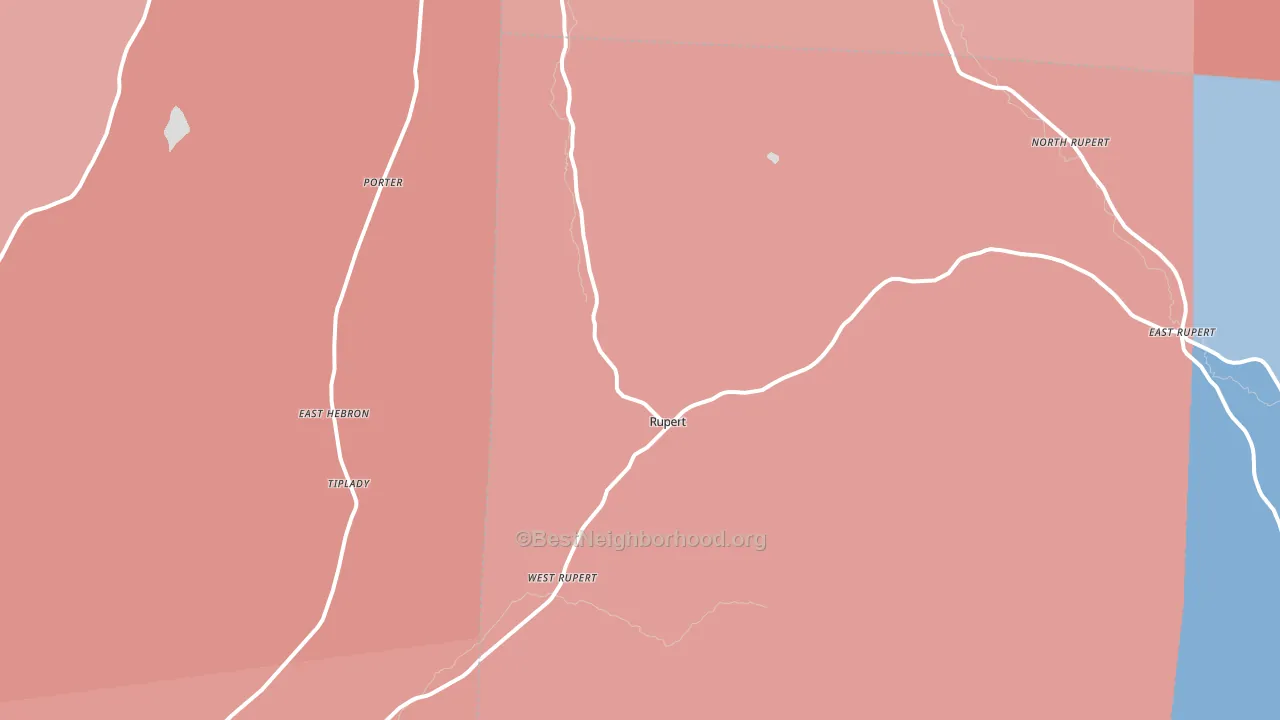 Rupert, VT block-group political-lean map
