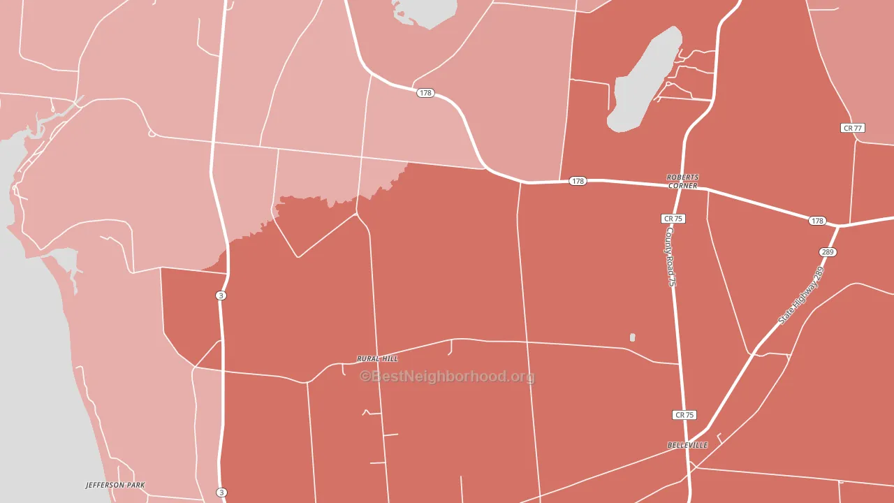 Rural Hill, NY block-group political-lean map