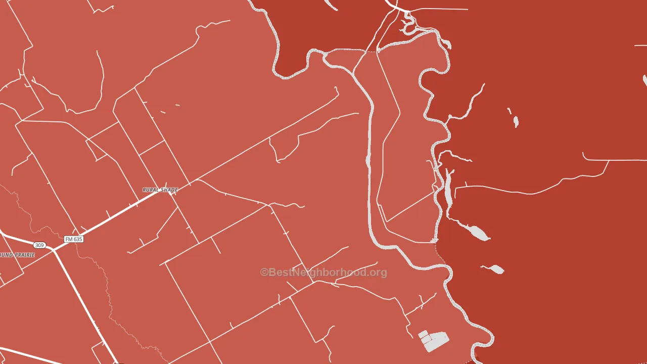 Rural Shade, TX block-group political-lean map