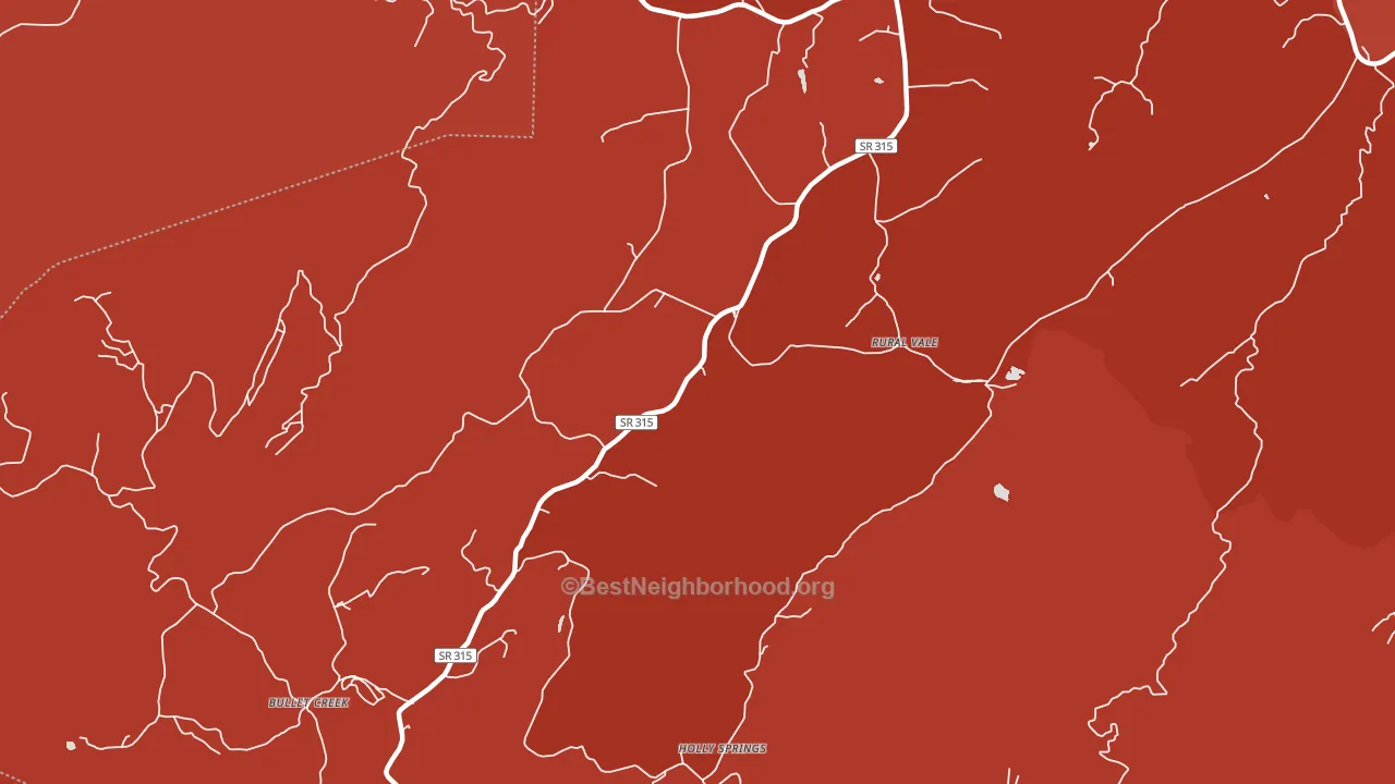 Rural Vale, TN block-group political-lean map