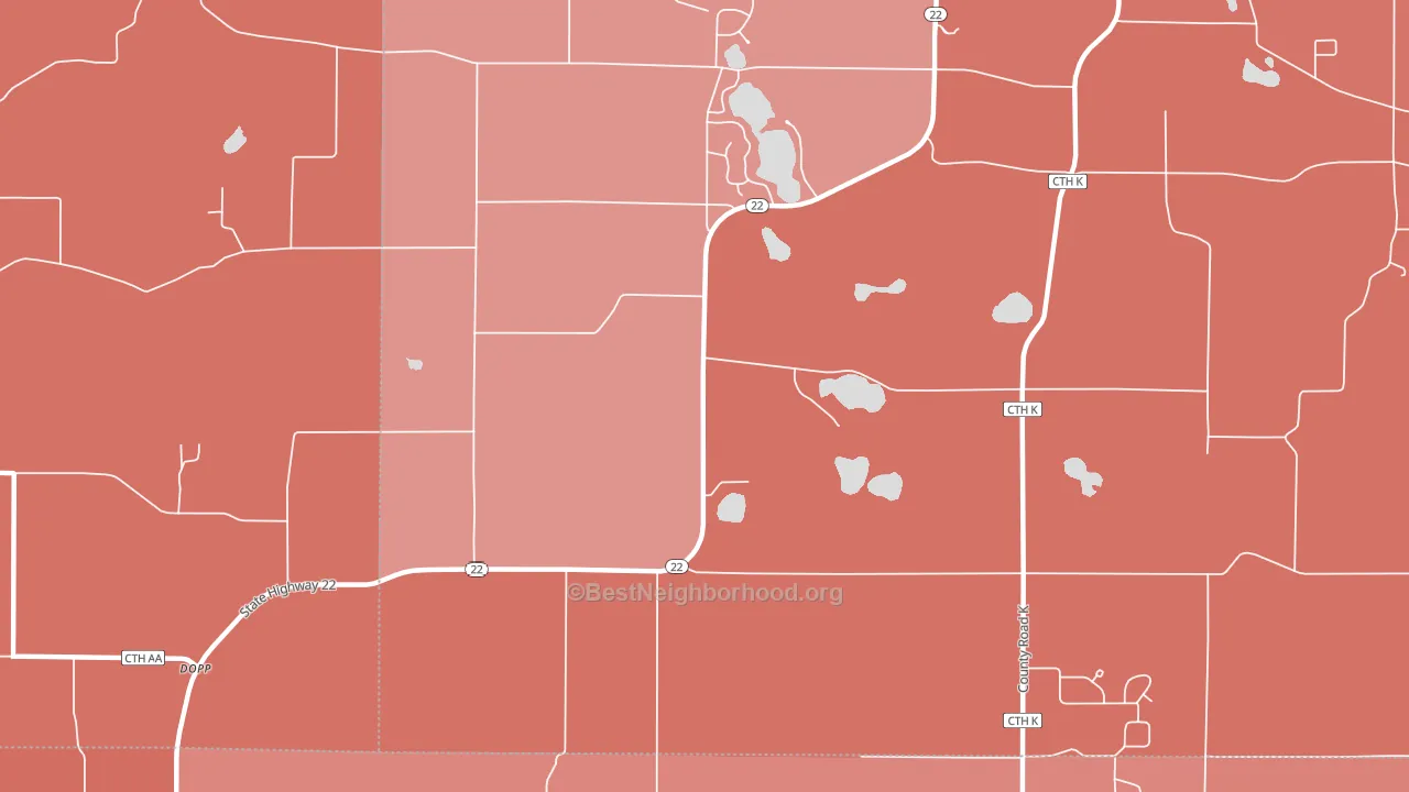 Rural, WI block-group political-lean map