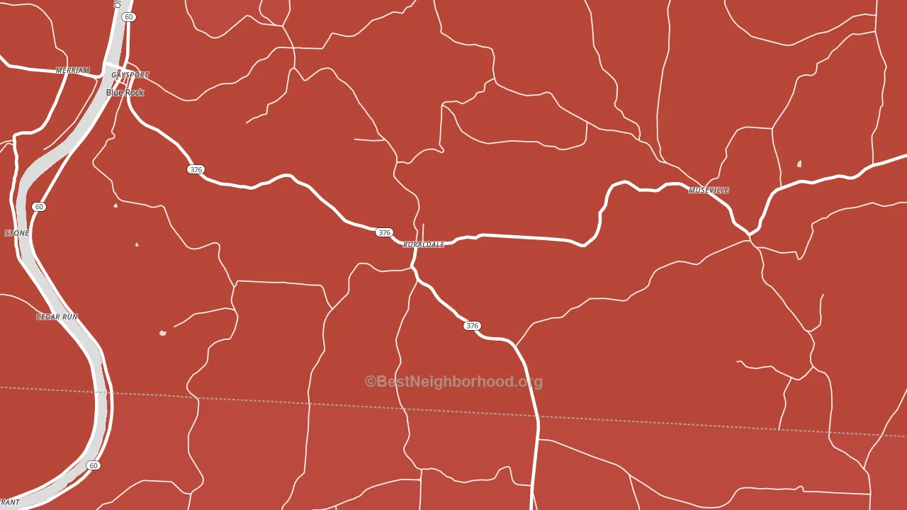 Ruraldale, OH block-group political-lean map