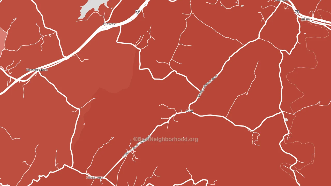 Rush, MD block-group political-lean map